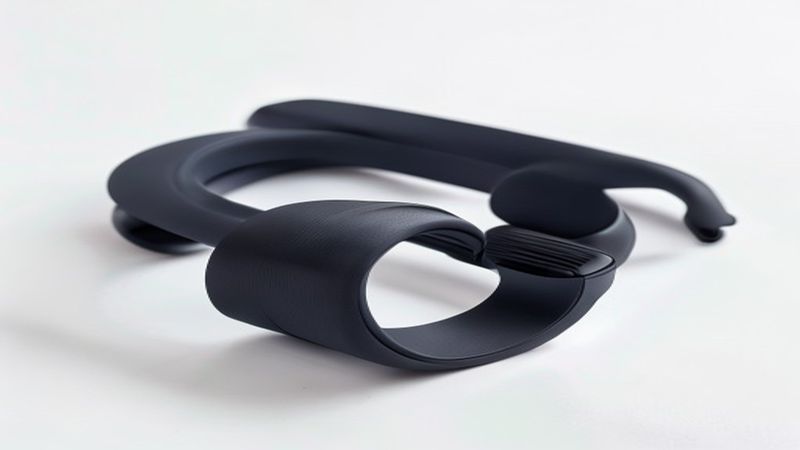 Smart resistance band and wireless fitness tracker studio product photography