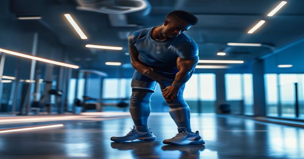 Athlete using muscle recovery device