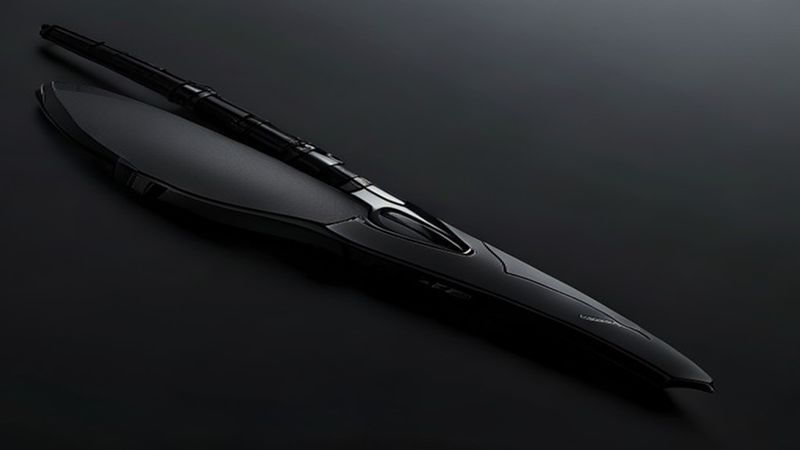 Razer DeathAdder Essential product shot, matte black finish, dramatic side angle showing ergonomic curve,