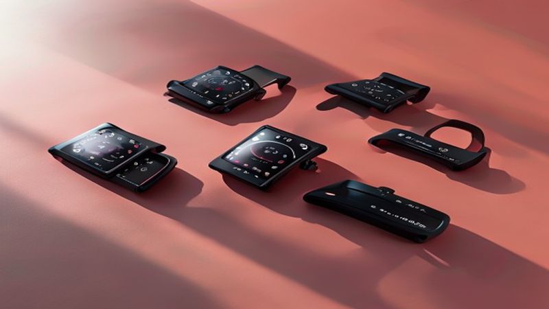Fitness trackers laid out on workout mat