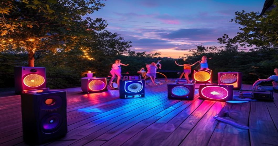 Outdoor party speaker setup