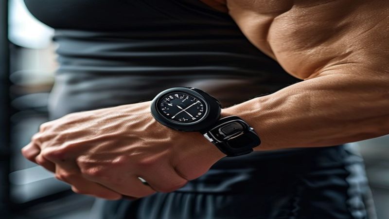 Fitbit Charge 5 on muscular forearm