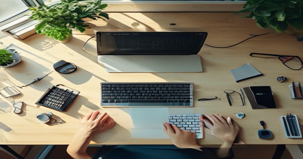 Professional writer workspace