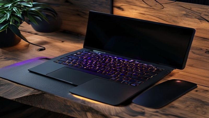 Gaming laptop on desk