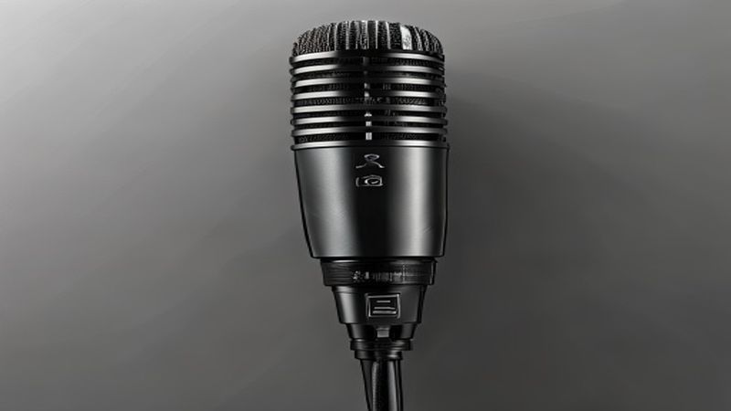 Audio recording microphone close-up