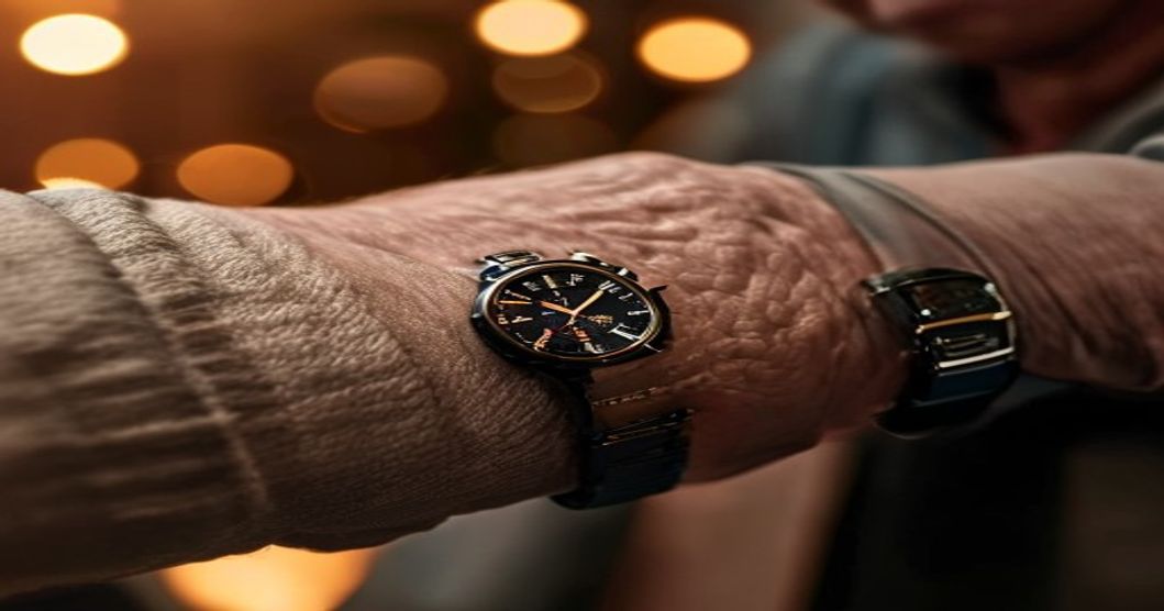 Apple Watch SE on a senior's wrist