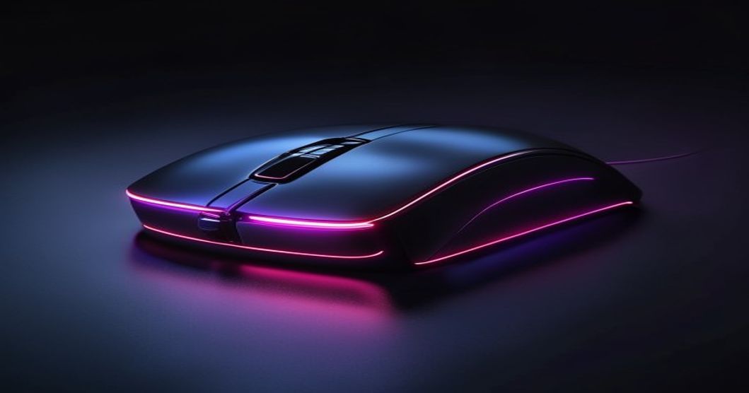 Gaming mouse on dark background