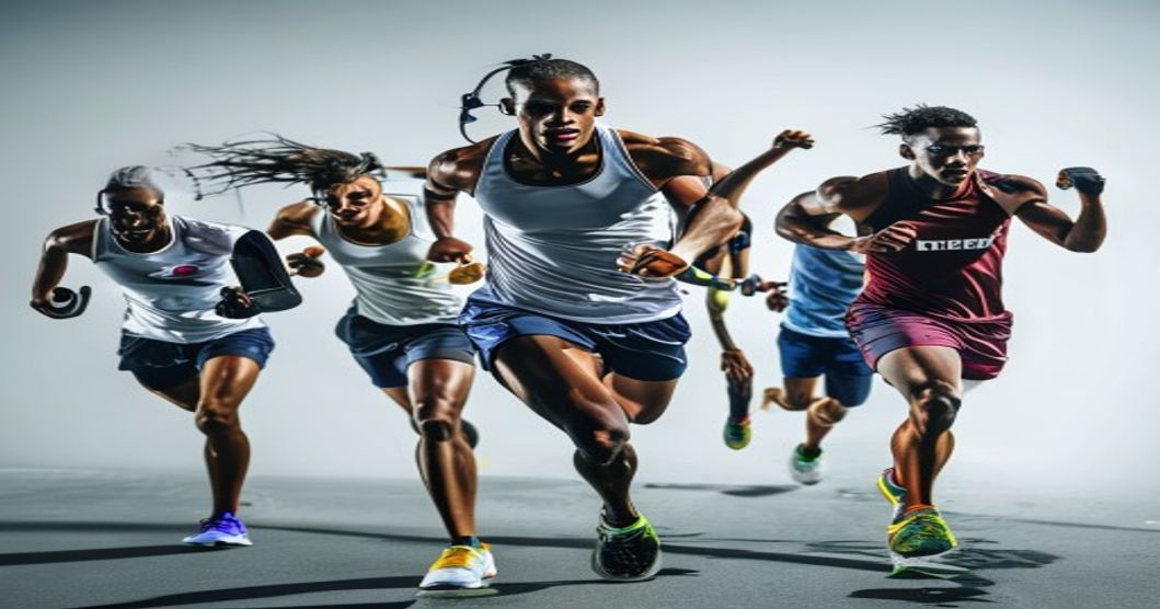 Athletes wearing wireless earbuds during workout