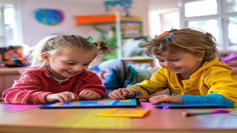 Kids using tablets