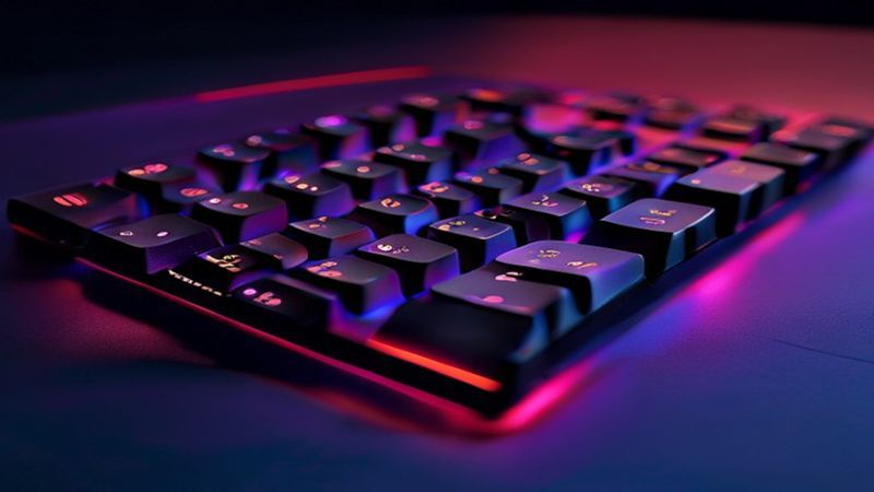 Mechanical keyboard close-up